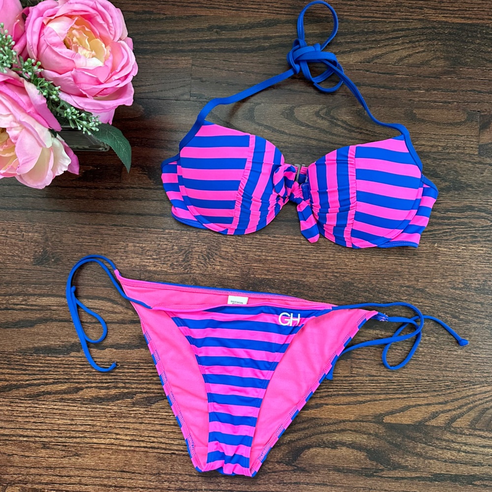 Gilly Hicks striped bikini, size M